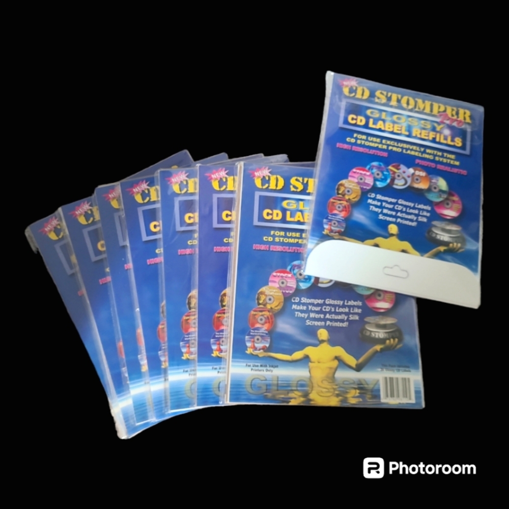 CD Stomper Pro 20 Glossy Label Refills Set of 8
